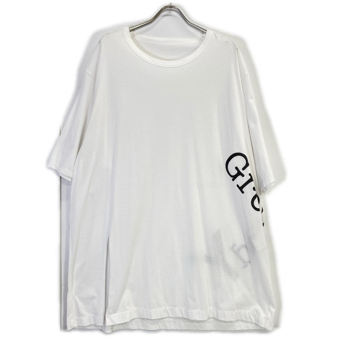 Ground Y Ground Y White GA-T22-040 Logo Jumbo Graphic T-Shirt Tops