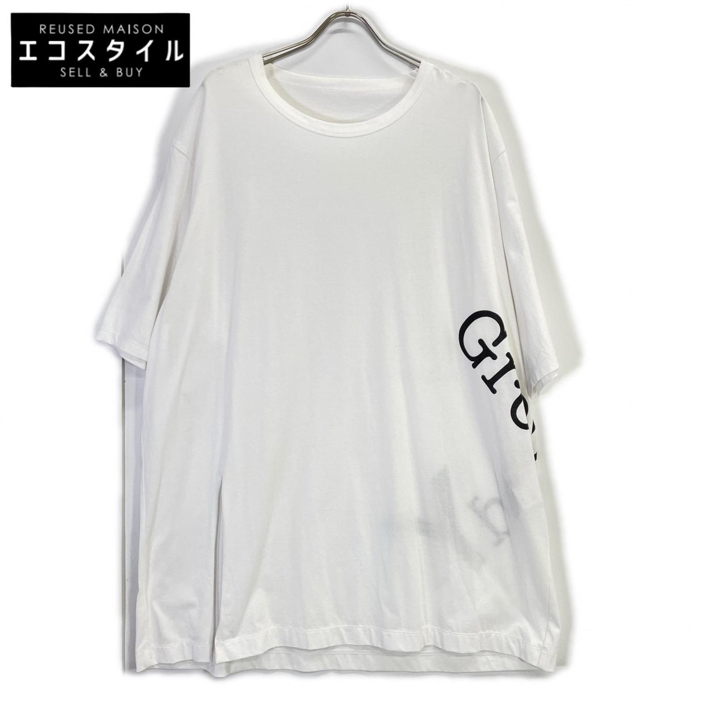 Ground Y グラウンドワイ ホワイト GA-T22-040 ロゴジャンボグラフィック Tシャツ トップス