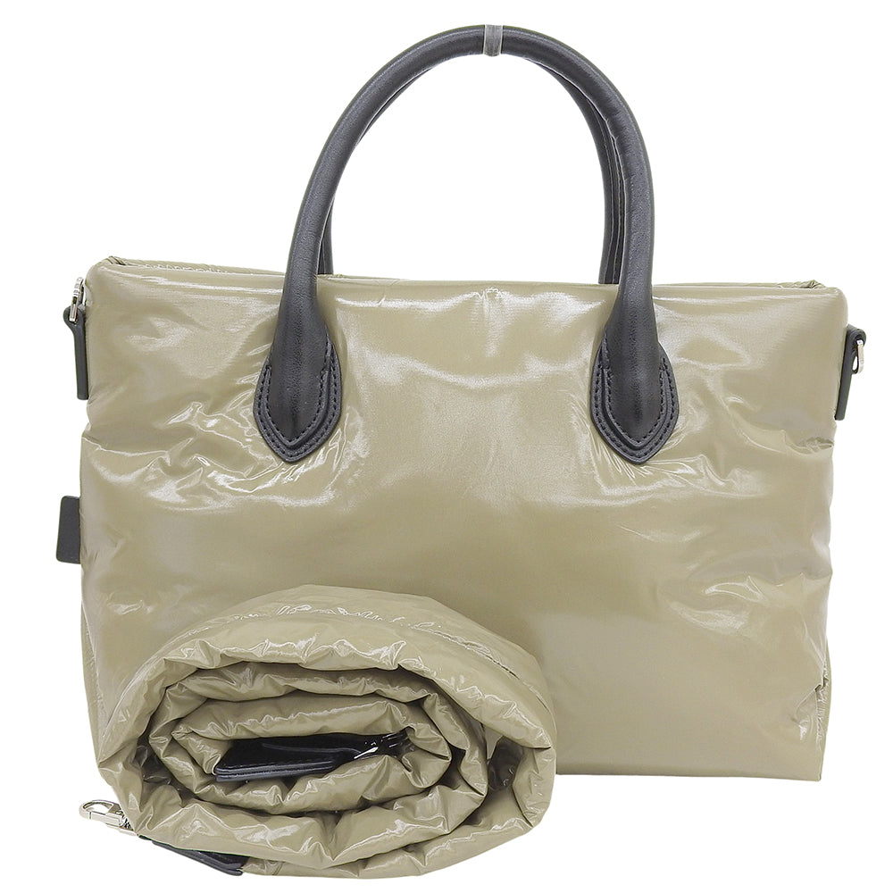 VASIC ヴァジック 美品 CUSH MINI 2WAY ハンドバッグ ショルダーバッグ レディース カーキ×ブラック ハンドバッグ