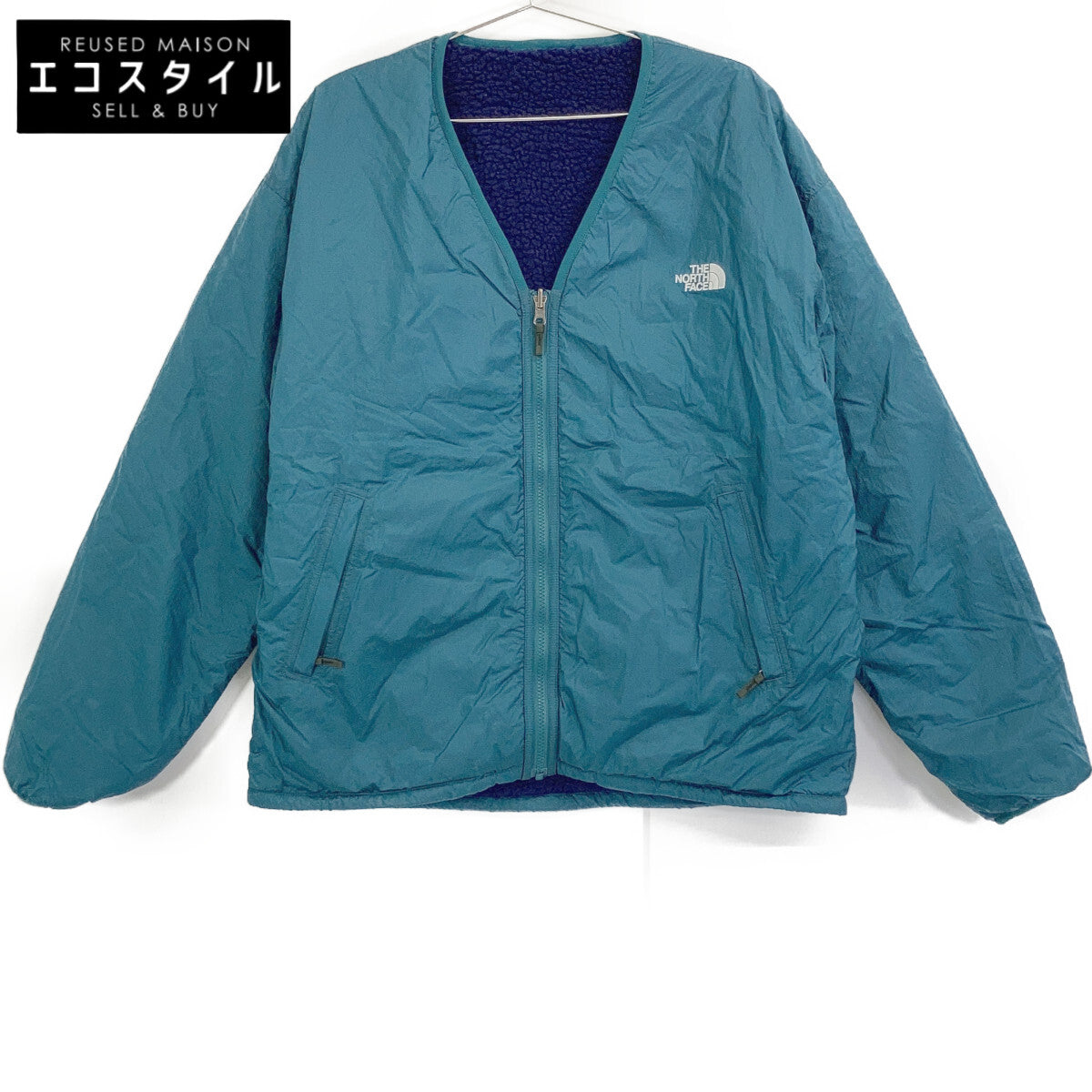 Turquoise/Purple Reversible Extreme Pile Cardigan Jacket L Men's