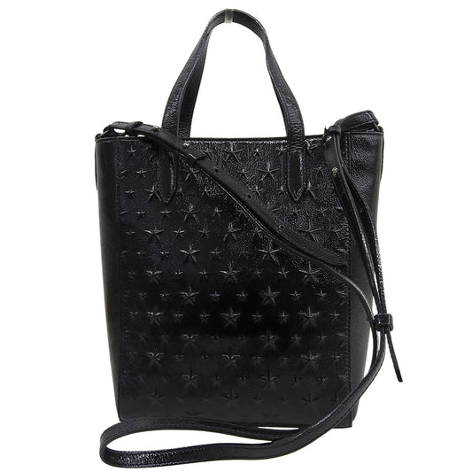 JIMMY CHOO Jimmy Choo - Excellent Condition Pegasi S Patent Embossed 2-Way Bag Handbag Women's Black Handbag