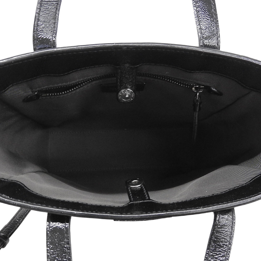 JIMMY CHOO ジミーチュウ 美品 ペガシS パテント エンボス加工 2WAYバッグ ハンドバッグ レディース ブラック ハンドバッグ