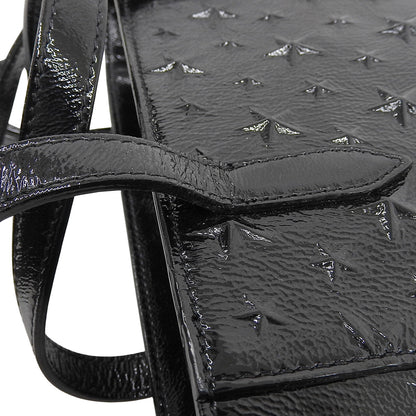 JIMMY CHOO ジミーチュウ 美品 ペガシS パテント エンボス加工 2WAYバッグ ハンドバッグ レディース ブラック ハンドバッグ