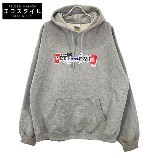 VETEMENTS ヴェトモン グレー UA53HD240G ミックスロゴスウェットフーディ トップス