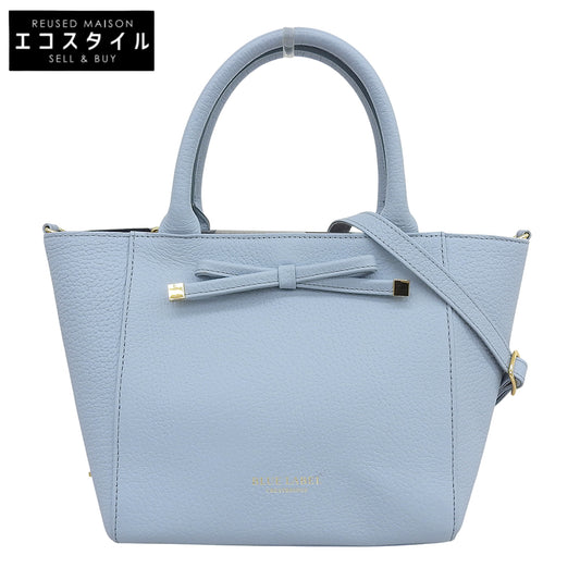 Ribbon Leather 2-Way Bag Shoulder Bag Handbag Women's Blue Handbag Women's