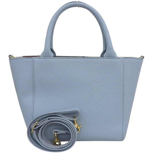 Ribbon Leather 2-Way Bag Shoulder Bag Handbag Women's Blue Handbag Women's