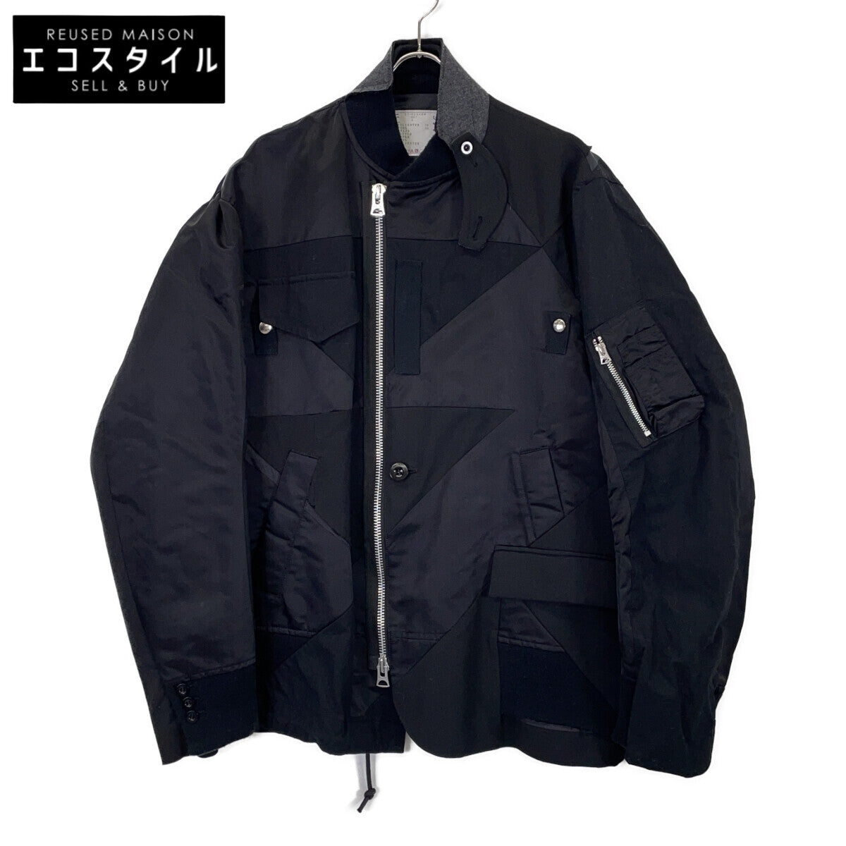 sacai Black x Hank Willis Thomas 21-02446M Solid Mix Blouson Jacket