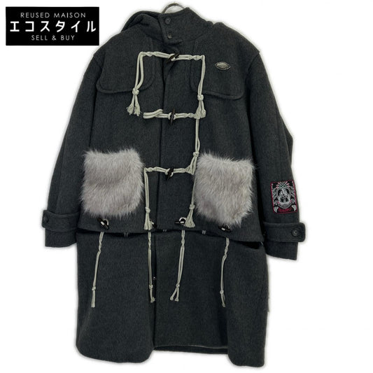 rurumu: ルルムウ グレー rrm25AW-CT01 うさ耳ファー ディタッチャブルダッフルコート コート
