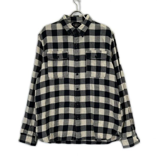 ﾌﾞﾗｯｸ 0200011734 ﾊﾞｯﾌｧﾛｰﾁｪｯｸ ﾜｰｸｼｬﾂ トップス - メンズ