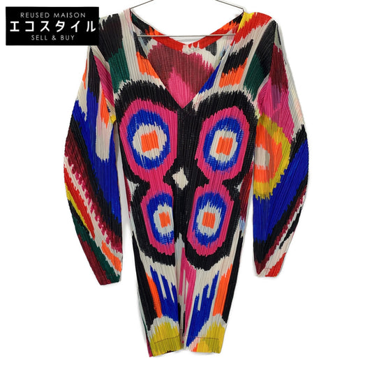 PLEATS PLEASE Multicolor PP51-JT547 V-neck Top