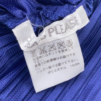 PLEATS PLEASE プリーツプリーズ ブルー PP51-JK803 アシンメトリー ノースリーブトップス トップス