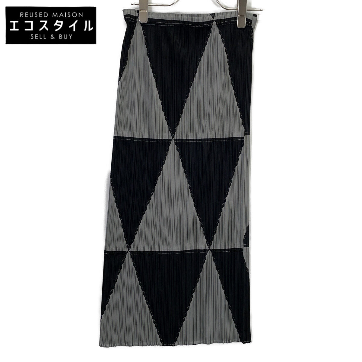PLEATS PLEASE Pleats Please Black/Grey PP93-JG641 Geometric Skirt Skirt