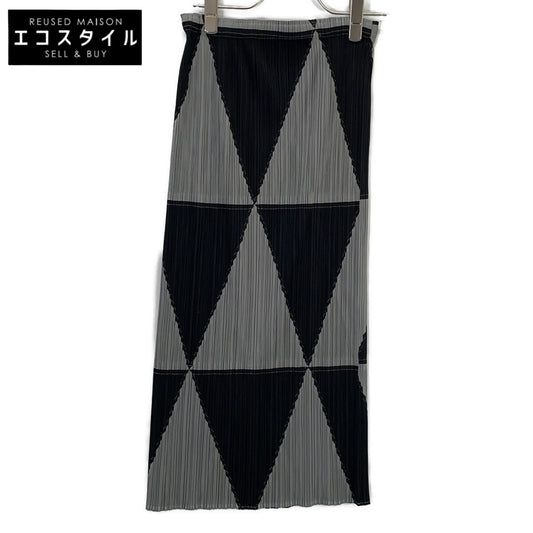 PLEATS PLEASE Pleats Please Black/Grey PP93-JG641 Geometric Skirt Skirt