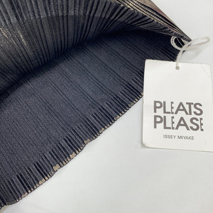 PLEATS PLEASE 三宅一生 褶皱系列 黑色/金色 PP03-FK352 高领上衣