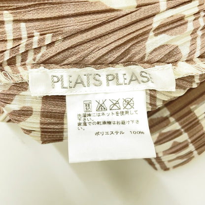 PLEATS PLEASE Brown-Grey/Ivory PP63-JH702 Long Shirt/Cardigan Top