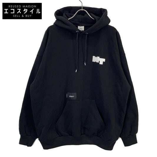 (W)TAPS ダブルタップス ブラック PAVILION HOODY プルオーバースウェット トップス