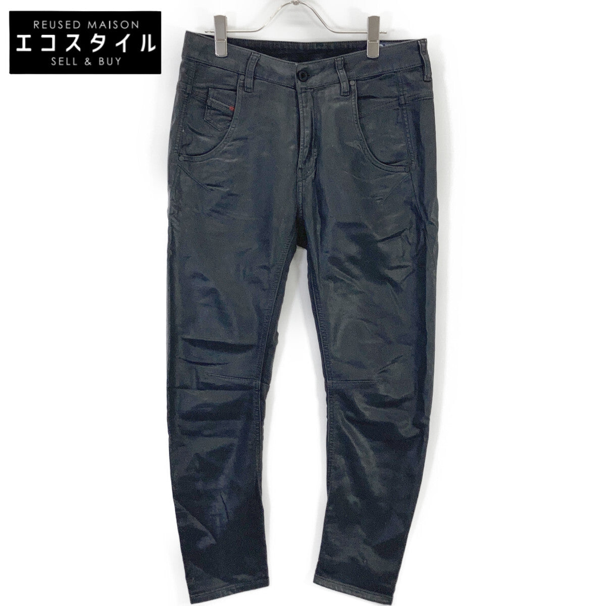 DIESEL ディーゼル チャコールグレー FAYZA-NE コーティング加工 立体スウェットパンツ ボトムス