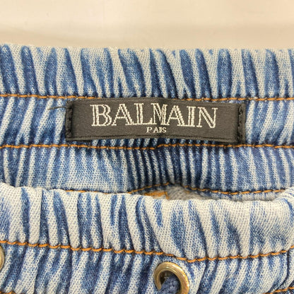 BALMAIN バルマン S7H5009J064 ライトブルー バイカー デニムジョガーパンツ ボトムス