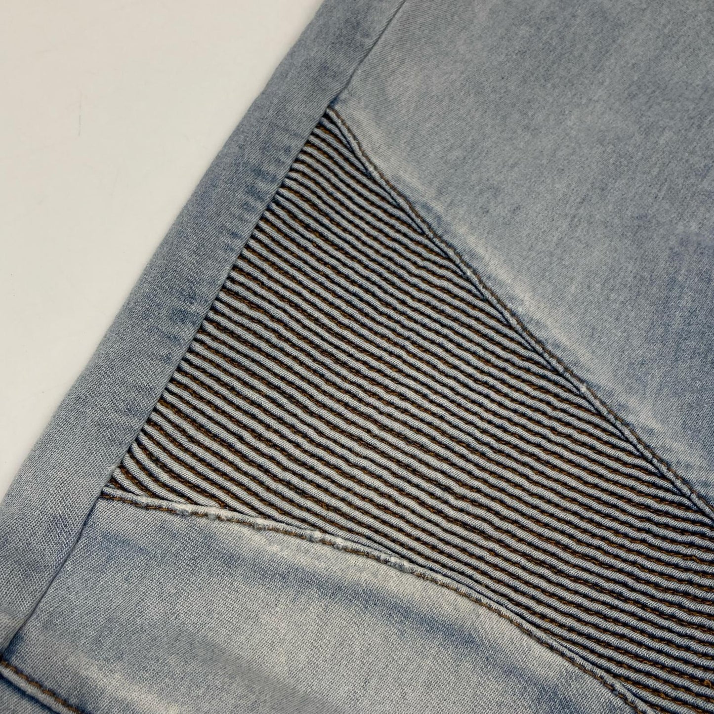 BALMAIN バルマン S7H5009J064 ライトブルー バイカー デニムジョガーパンツ ボトムス