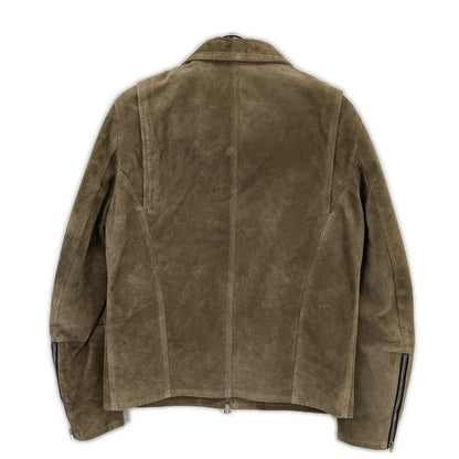 EMMETI Gray Pigskin GIAPPONE Zip-up Leather Blouson Jacket 48