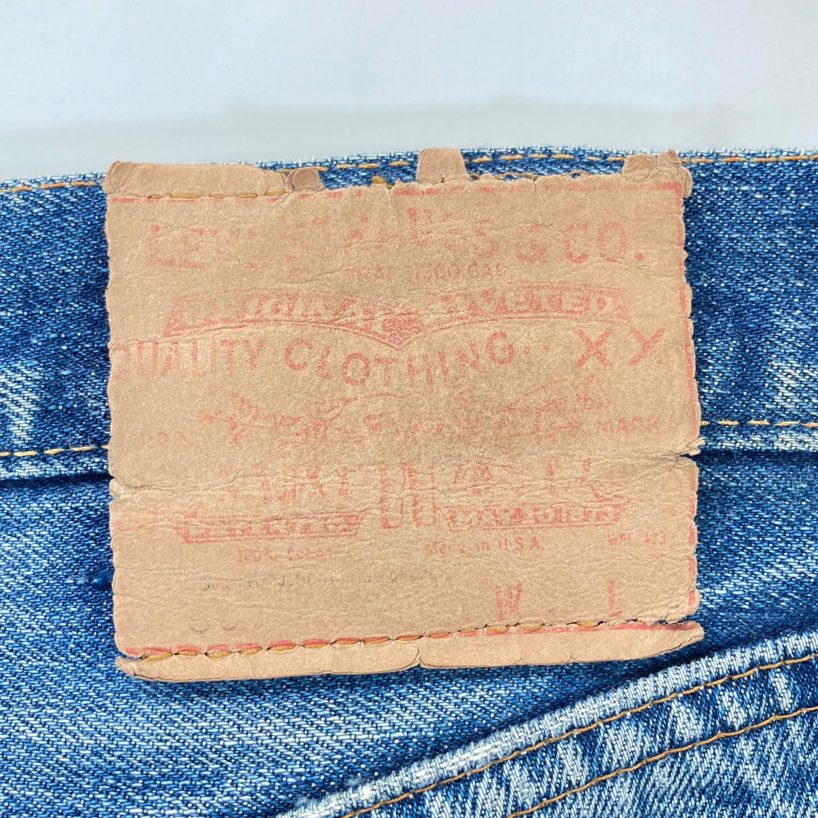 LEVI'S リーバイス 66前期 ブルー ボタン裏6 ポケット裏シングル スモールe ボタンフライデニムパンツ ボトムス