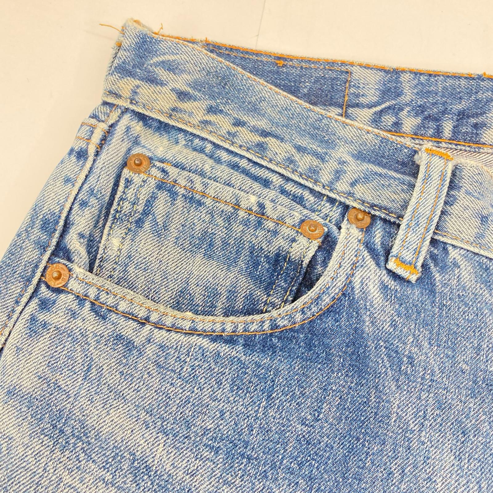 LEVI'S リーバイス 66前期 ブルー ボタン裏6 ポケット裏シングル スモールe ボタンフライデニムパンツ ボトムス