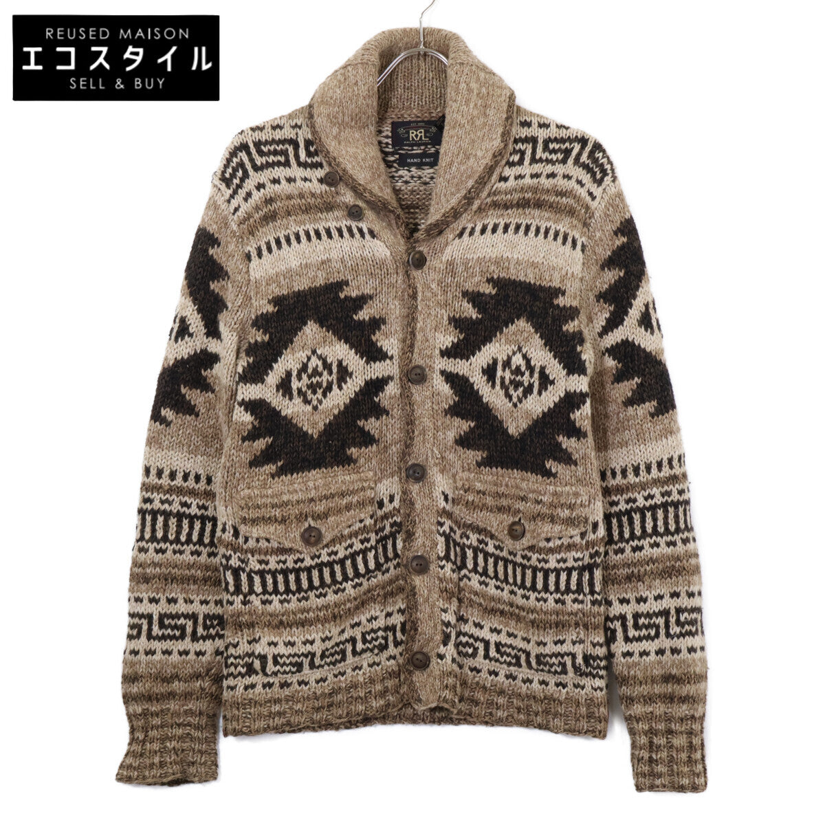 RRL ダブルアールエル 【国内正規】782911229001 ネイティブ柄 カウチンハンド ショールカラー ニットカーディガン/ ジャケット