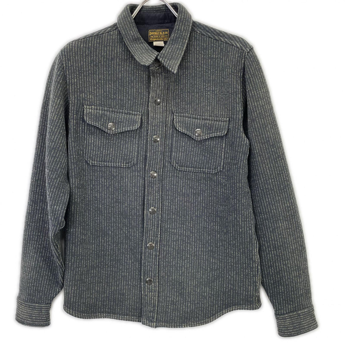 RRL 双R标 782929520001 灰色 条纹 沙滩布衬衫夹克 夹克 XS