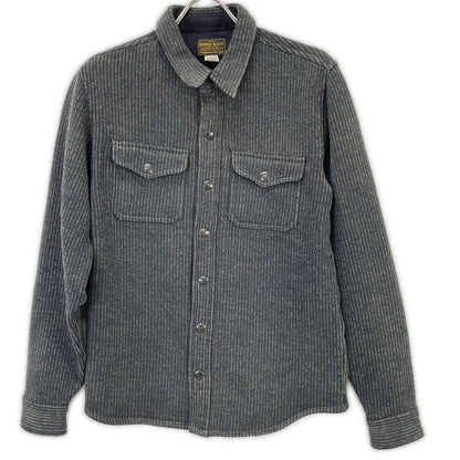 RRL 双R标 782929520001 灰色 条纹 沙滩布衬衫夹克 夹克 XS