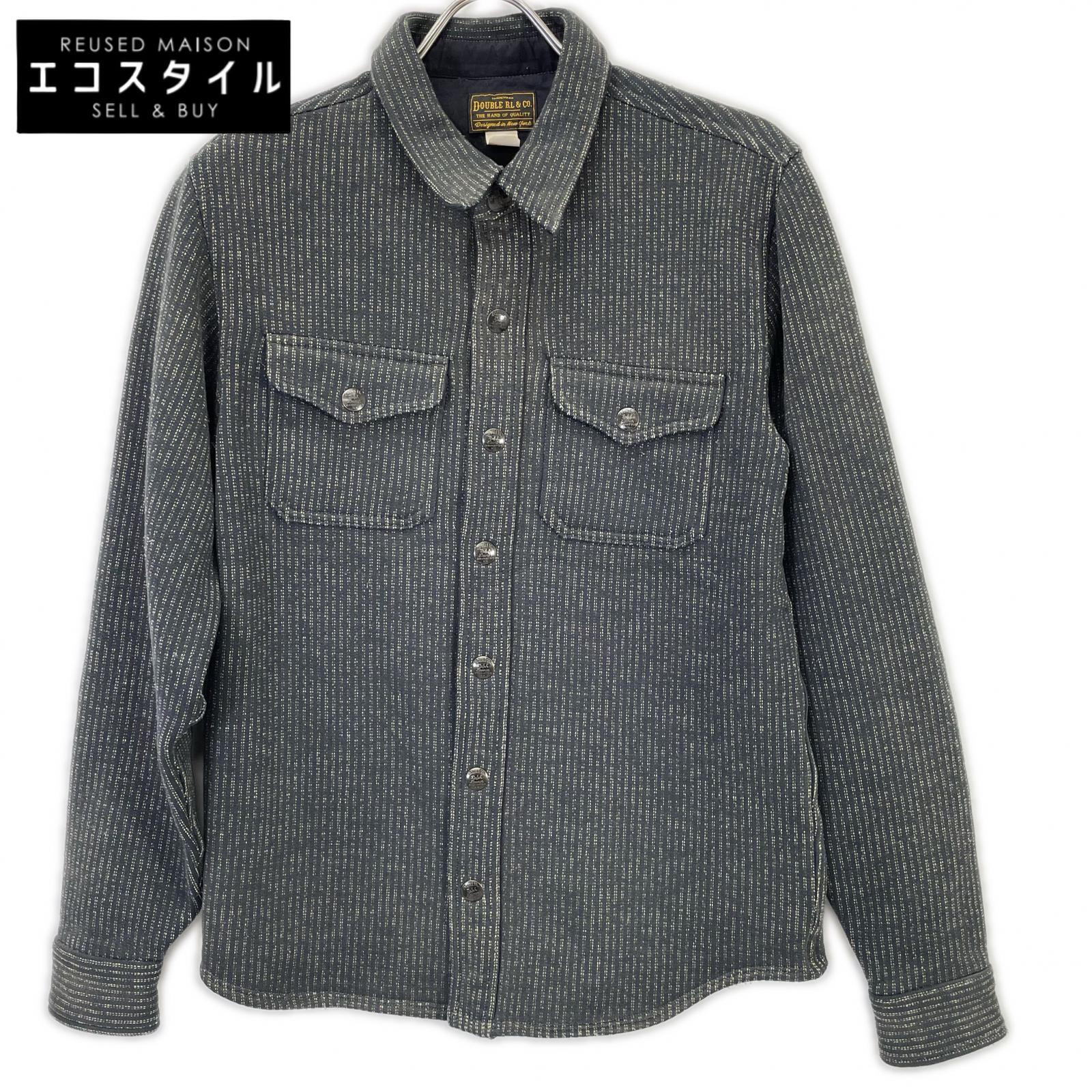 RRL 双R标 782929520001 灰色 条纹 沙滩布衬衫夹克 夹克 XS
