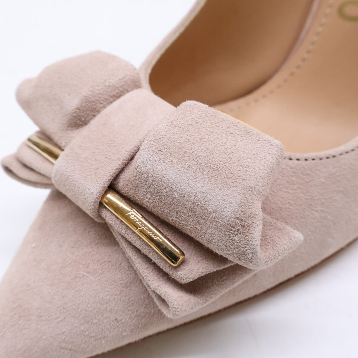 Salvatore Ferragamo サルヴァトーレフェラガモ 【美品】32750 A10 リボン スエード ポインテッドトゥ パンプス シューズ