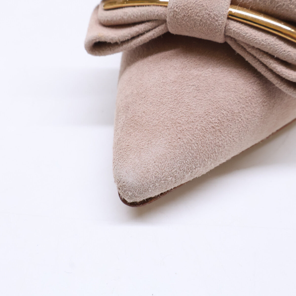 Salvatore Ferragamo サルヴァトーレフェラガモ 【美品】32750 A10 リボン スエード ポインテッドトゥ パンプス シューズ