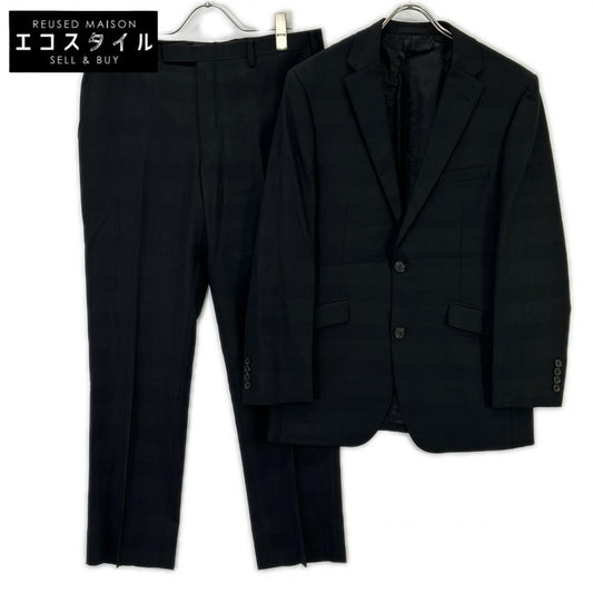Black Shadow Check Fully Lined Suit Set-up for Men