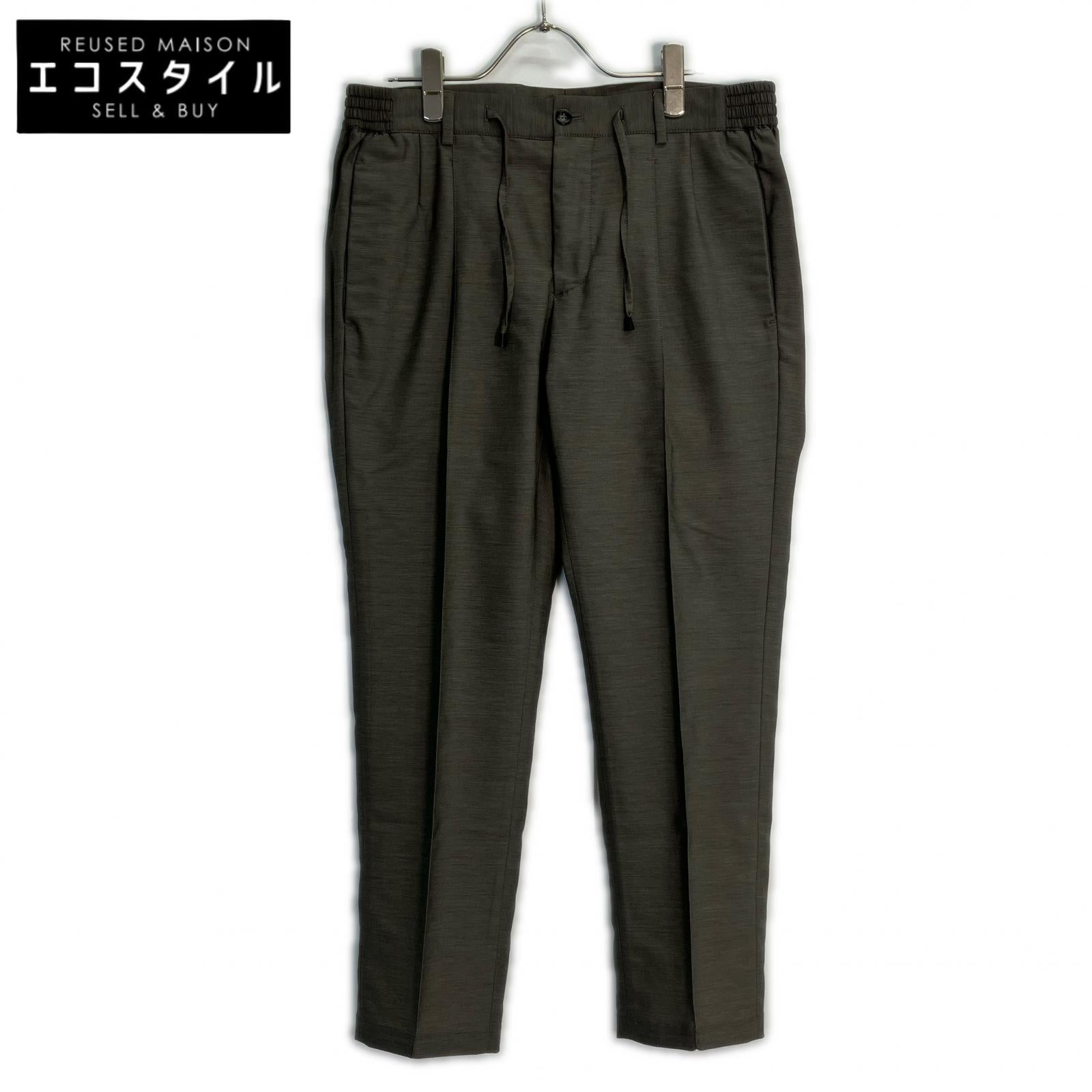 giab's ARCHIVIO bespoke MASACCIO ring brown 3G Shaka Wool No-Pleat Trousers Bottoms
