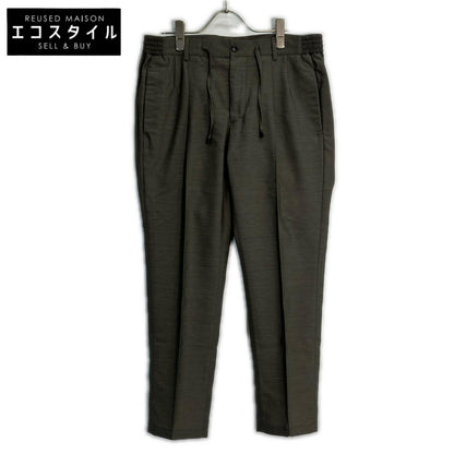 giab's ARCHIVIO bespoke MASACCIO ring brown 3G Shaka Wool No-Pleat Trousers Bottoms