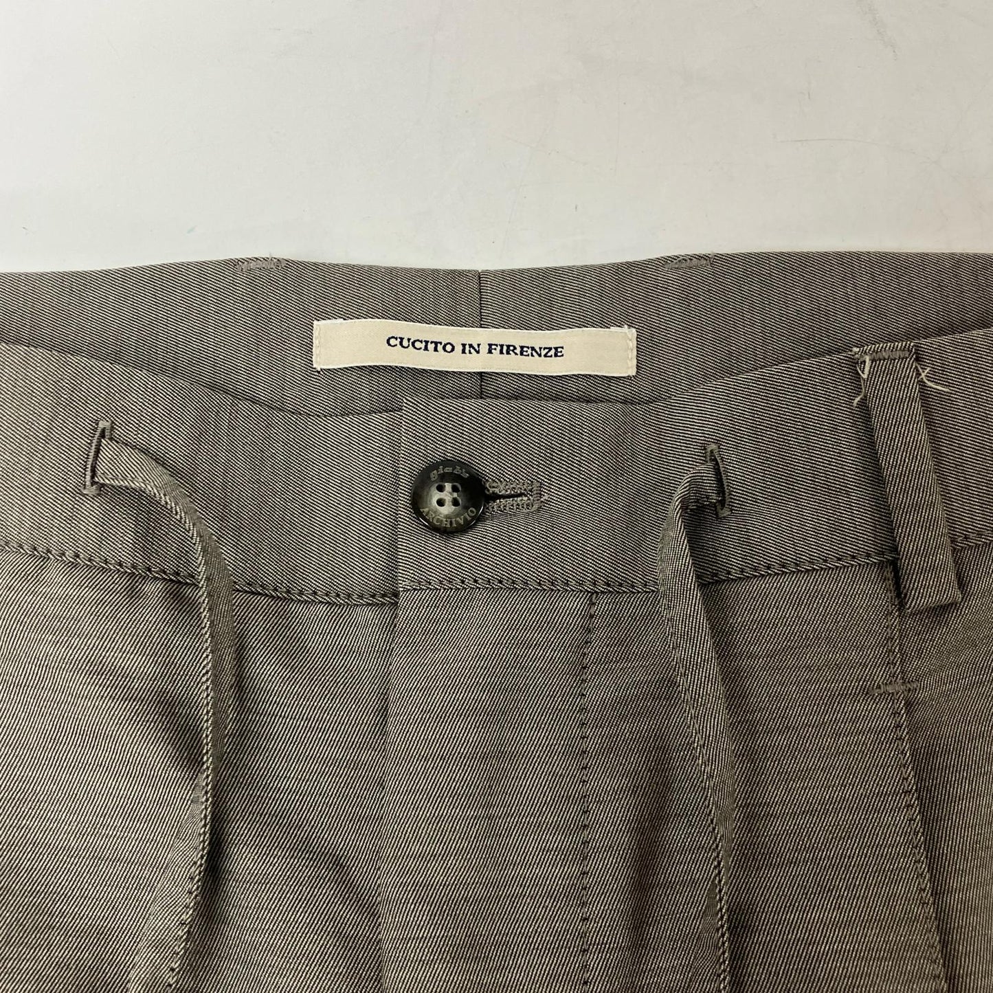 giab's ARCHIVIO bespoke MASACCIO ring brown 3G Shaka Wool No-Pleat Trousers Bottoms