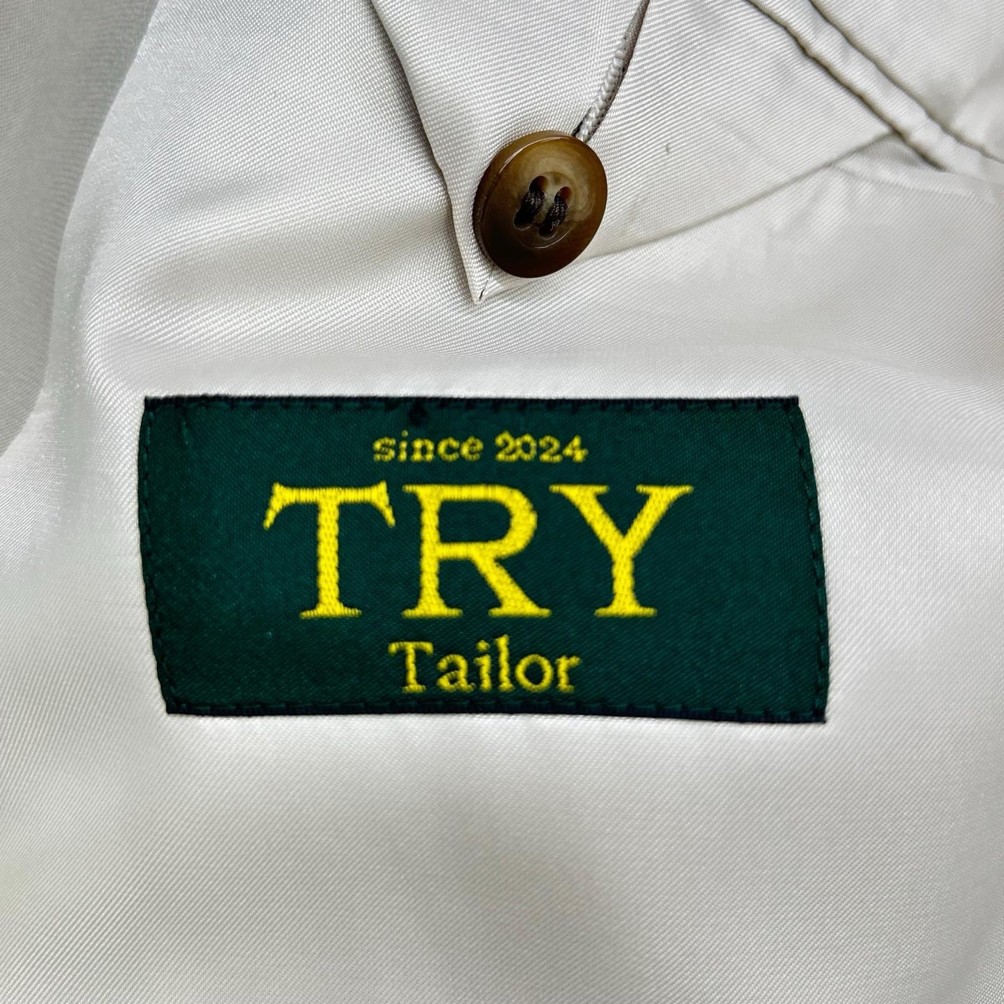 TRY TAILOR トライテーラー ベージュ 3ピース 総裏 ダブルブレスト スーツ スーツ セットアップ