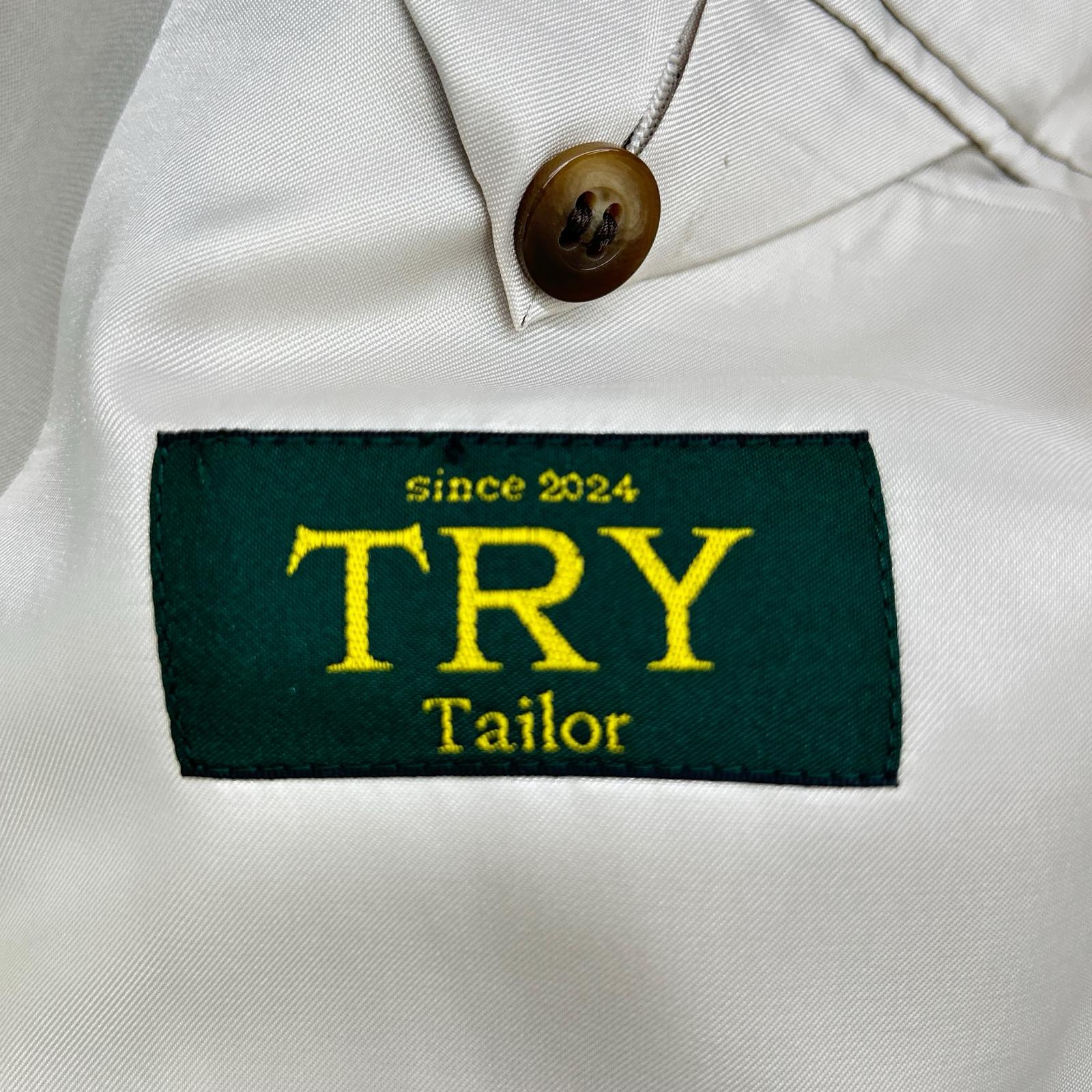 TRY TAILOR トライテーラー ベージュ 3ピース 総裏 ダブルブレスト スーツ スーツ セットアップ