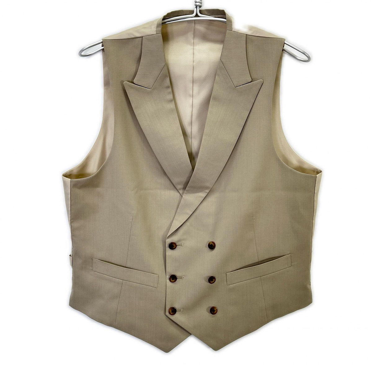 TRY TAILOR トライテーラー ベージュ 3ピース 総裏 ダブルブレスト スーツ スーツ セットアップ