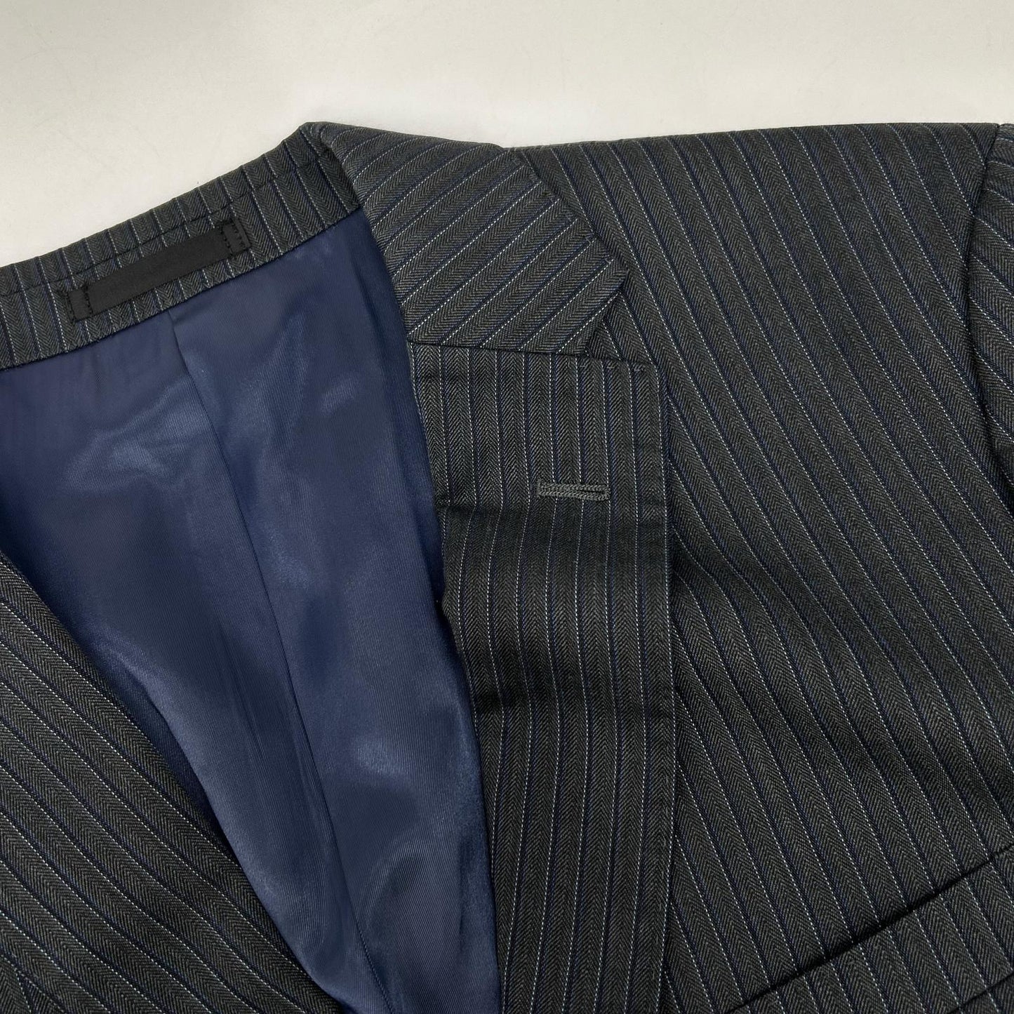 Burberry Black Label バーバリーブラックレーベル チャコールグレー D1H31-608-07 ストライプ ウール スーツ スーツ セットアップ