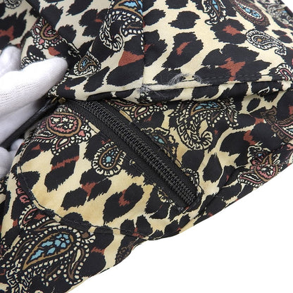 ETRO 艾特罗 豹纹 腰果花 尼龙 2WAY包 手提包 单肩包 女士 米色×黑色 手提包