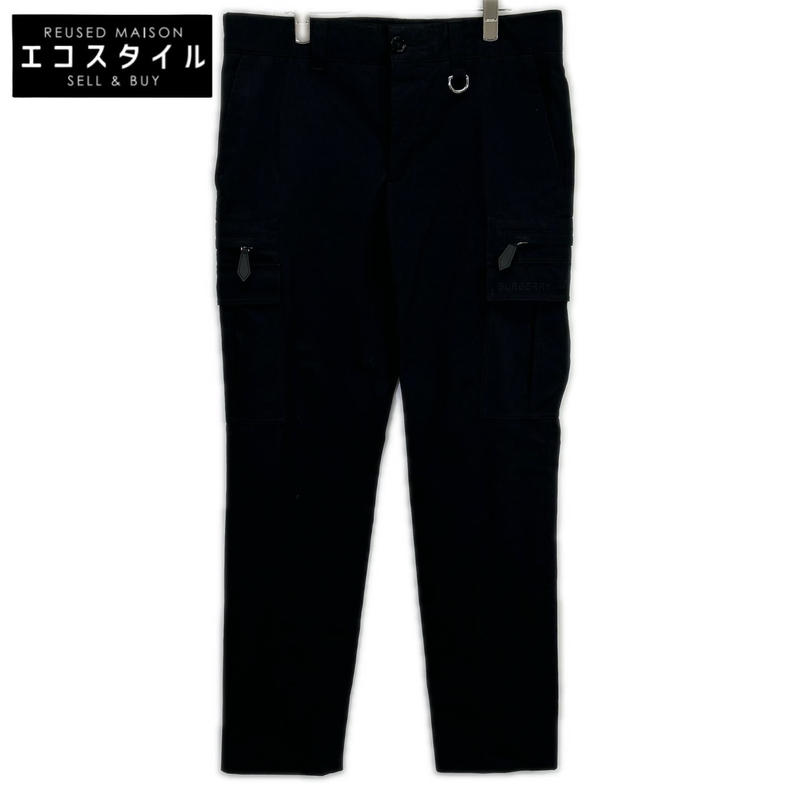BURBERRY Black 8047029 Cotton Twill Cargo Tapered Pants Bottoms