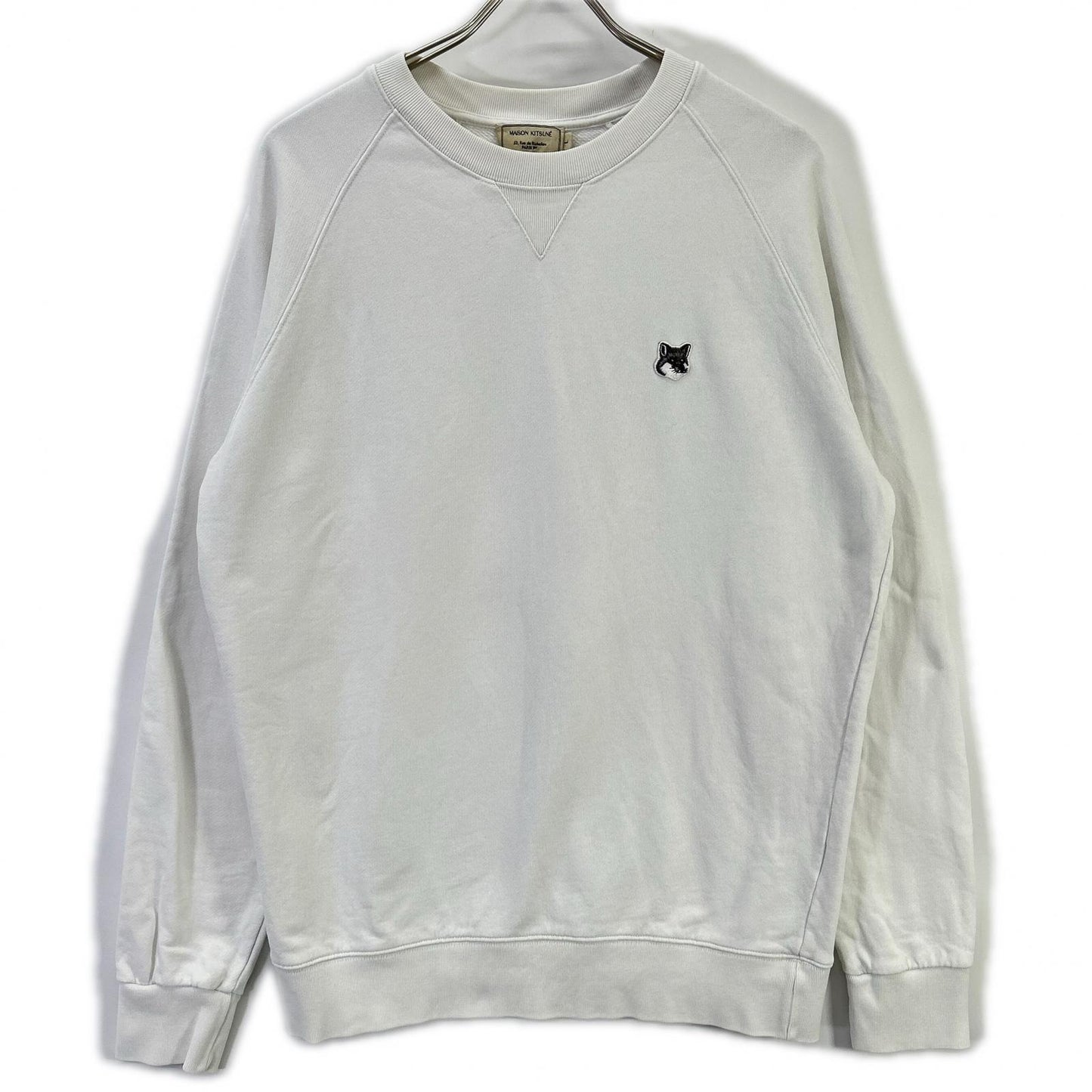 MAISON KITSUNE メゾンキツネ GM00333KM0002 ホワイト キツネ刺繍 スウェットシャツ トップス