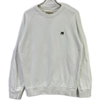 MAISON KITSUNE メゾンキツネ GM00333KM0002 ホワイト キツネ刺繍 スウェットシャツ トップス