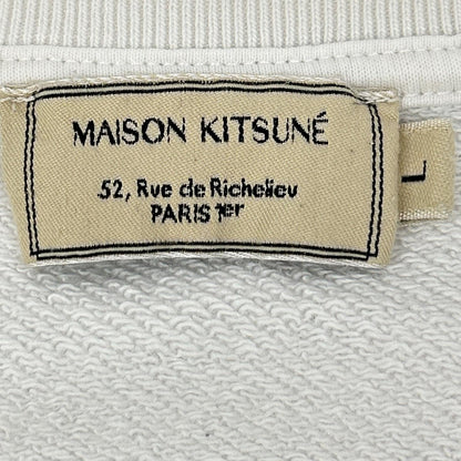 MAISON KITSUNE メゾンキツネ GM00333KM0002 ホワイト キツネ刺繍 スウェットシャツ トップス