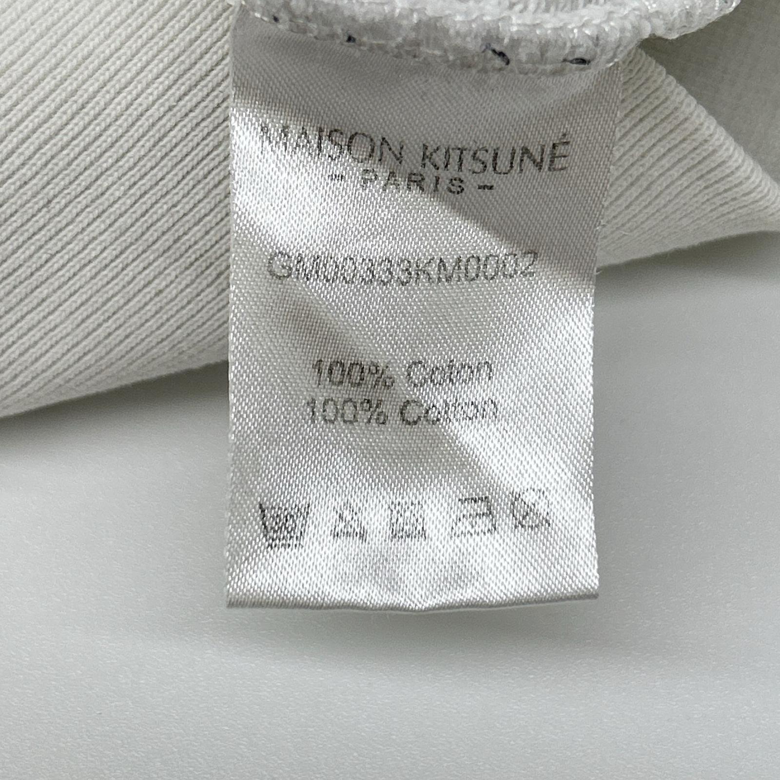 MAISON KITSUNE メゾンキツネ GM00333KM0002 ホワイト キツネ刺繍 スウェットシャツ トップス