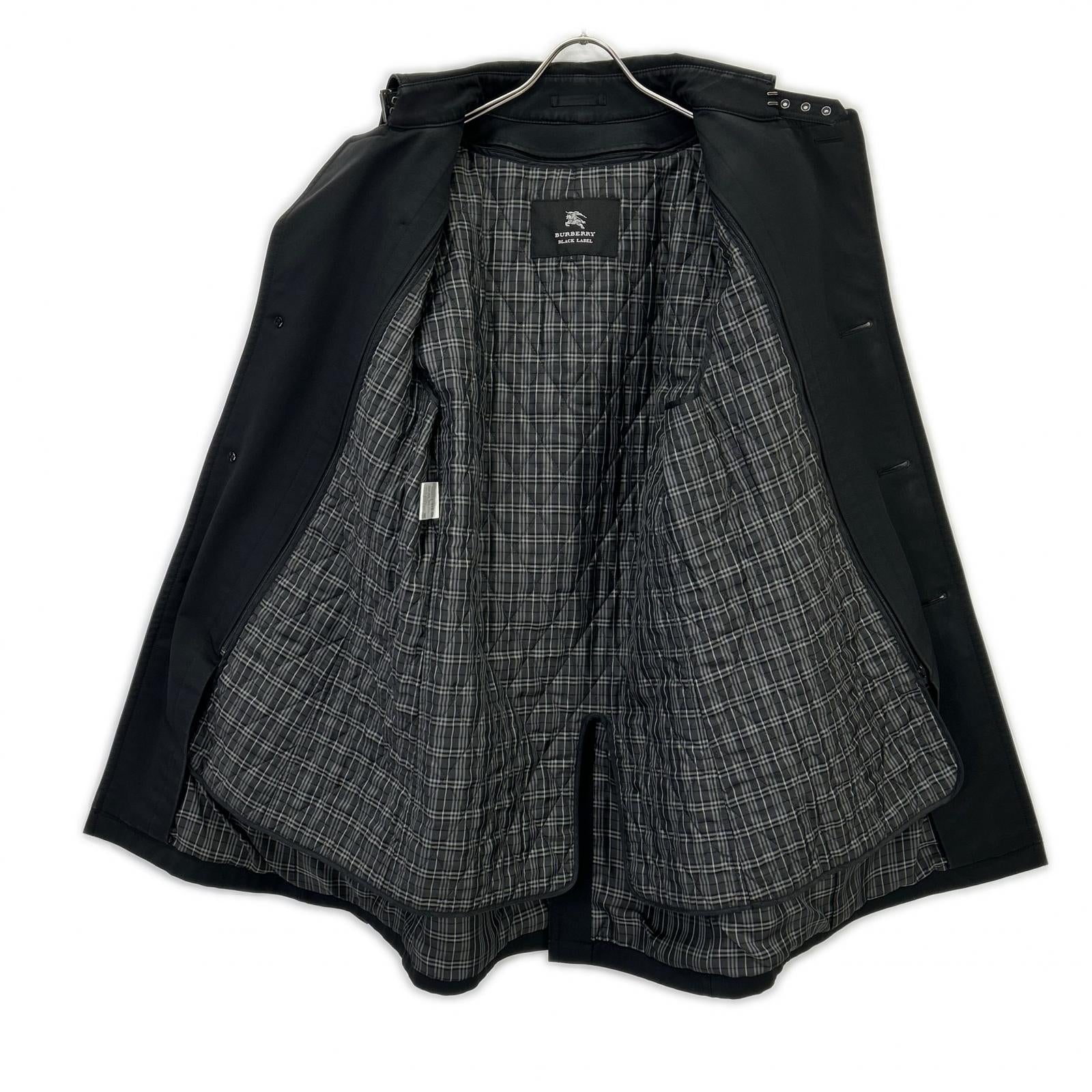 BURBERRY BLACK LABEL バーバリーブラックレーベル ﾌﾞﾗｯｸ BMA14-313-09 ｼｮｰﾄ丈ﾄﾚﾝﾁｺｰﾄ コート L