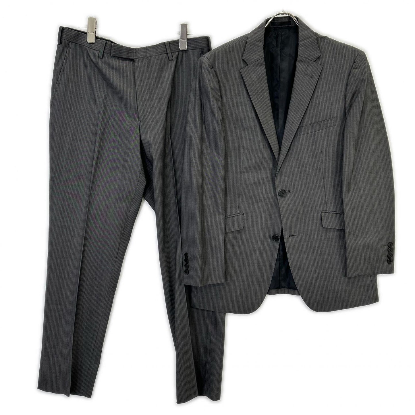 BURBERRY BLACK LABEL 博柏利黑标 炭灰色细条纹 D1H35-810-07 两件套 西服套装
