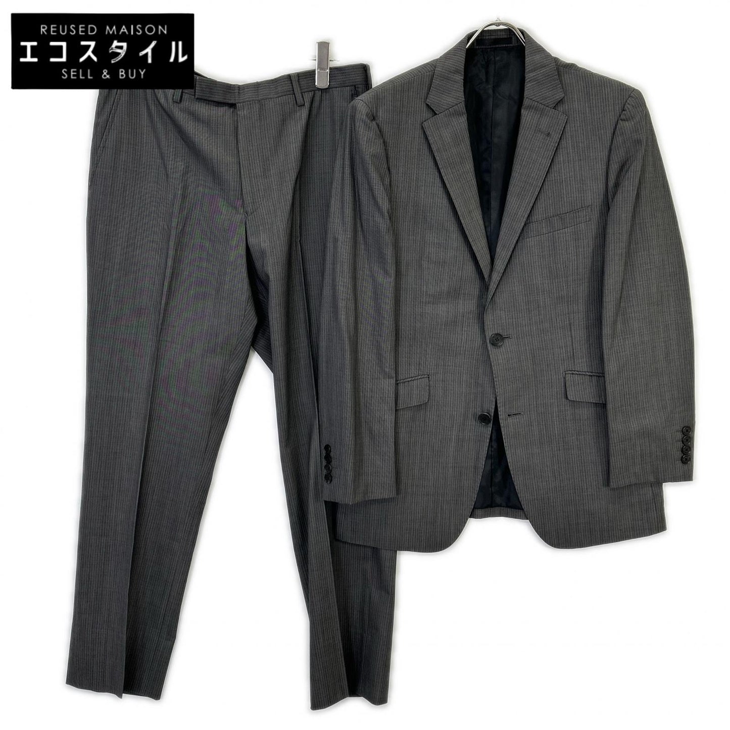 BURBERRY BLACK LABEL 博柏利黑标 炭灰色细条纹 D1H35-810-07 两件套 西服套装