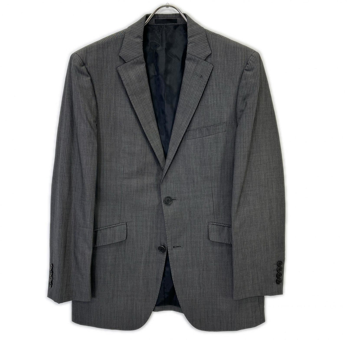 BURBERRY BLACK LABEL 博柏利黑标 炭灰色细条纹 D1H35-810-07 两件套 西服套装